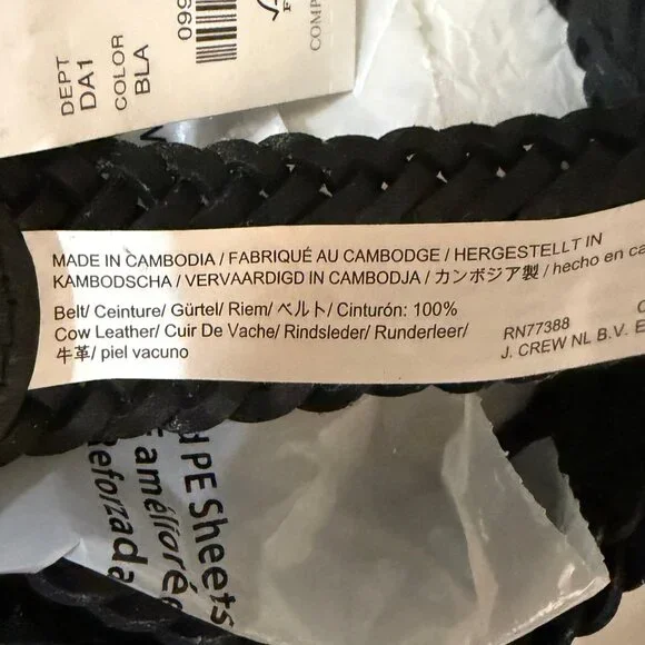 J. Crew Woven leather belt L/XL - Picture 4 of 8